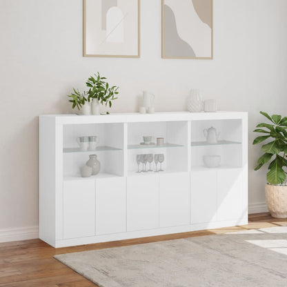vidaXL Sideboard with LED Lights White 181.5x37x100 cm 4