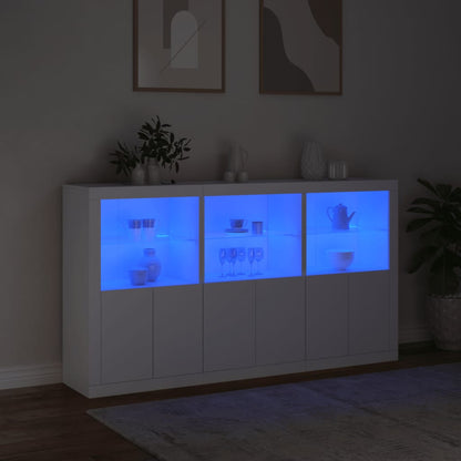 vidaXL Sideboard with LED Lights White 181.5x37x100 cm 5