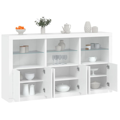vidaXL Sideboard with LED Lights White 181.5x37x100 cm 1