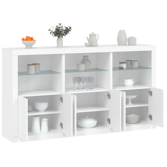 vidaXL Sideboard with LED Lights White 181.5x37x100 cm 1