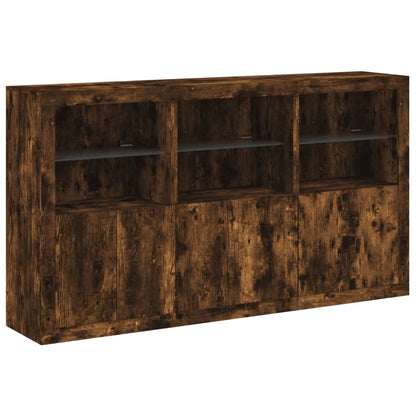 vidaXL Sideboard with LED Lights Smoked Oak 181,5x37x100 cm 5