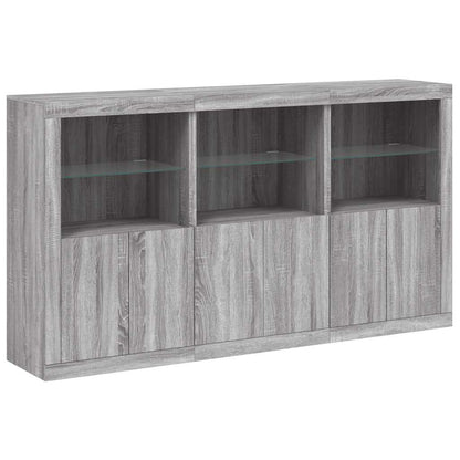 vidaXL Sideboard with LED Lights Grey Sonoma 181,5x37x100 cm 5