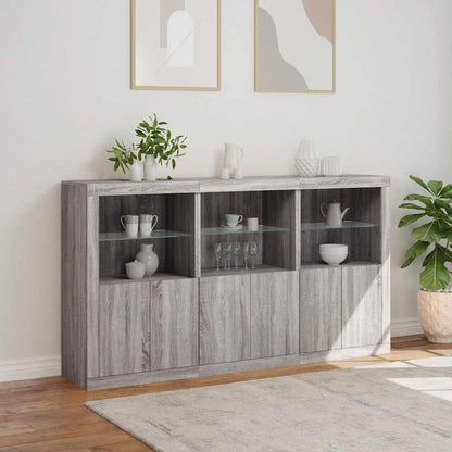 vidaXL Sideboard with LED Lights Grey Sonoma 181,5x37x100 cm 3
