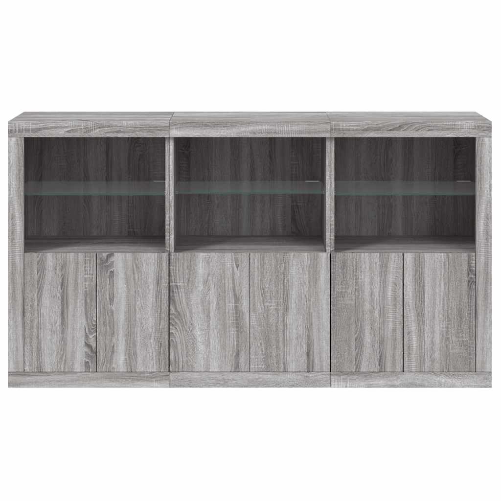 vidaXL Sideboard with LED Lights Grey Sonoma 181,5x37x100 cm 6