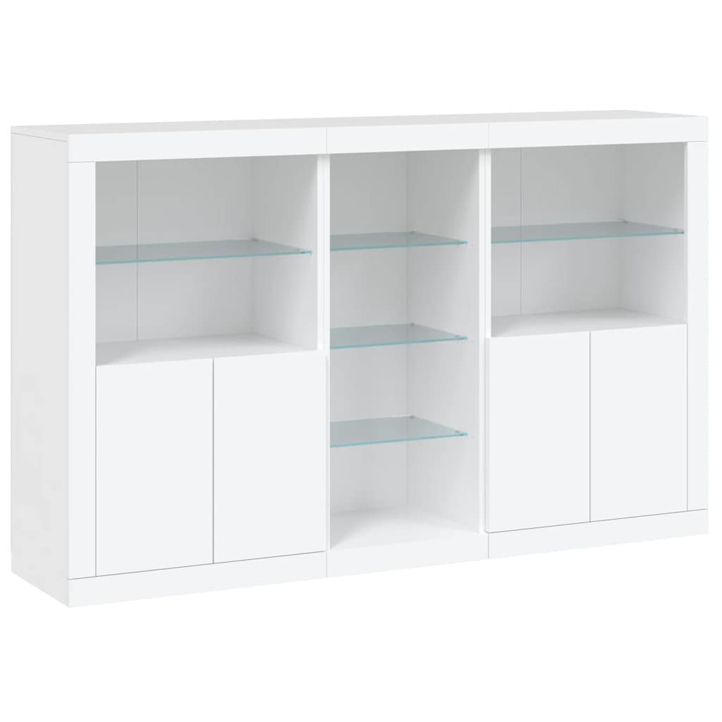 vidaXL Sideboard with LED Lights White 162x37x100 cm 3