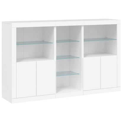 vidaXL Sideboard with LED Lights White 162x37x100 cm 3
