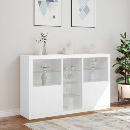 vidaXL Sideboard with LED Lights White 162x37x100 cm 4