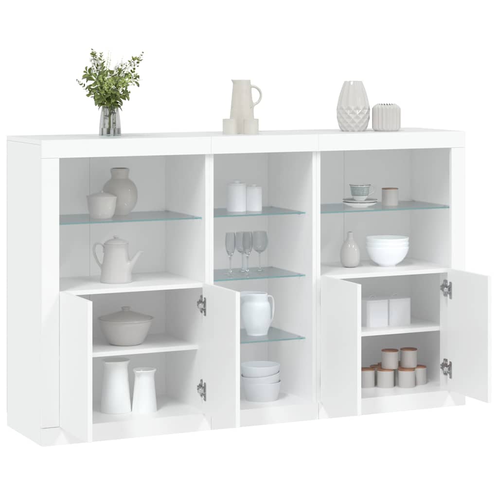 vidaXL Sideboard with LED Lights White 162x37x100 cm 1