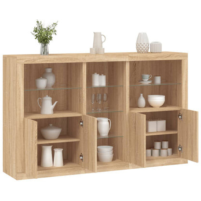 vidaXL Sideboard with LED Lights 162x37x100 cm