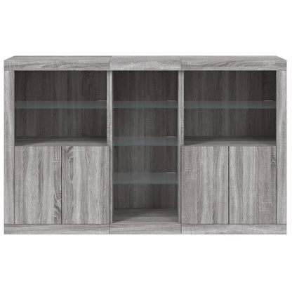 vidaXL Sideboard with LED Lights Grey Sonoma 162x37x100 cm 6