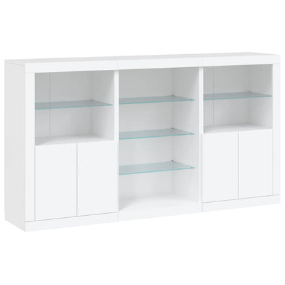 vidaXL Sideboard with LED Lights White 181.5x37x100 cm 3