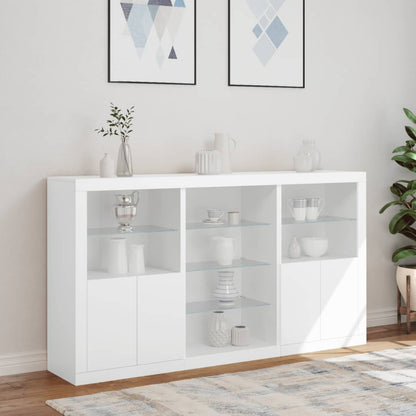 vidaXL Sideboard with LED Lights White 181.5x37x100 cm 4