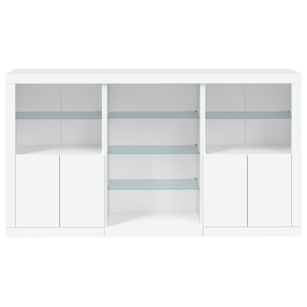 vidaXL Sideboard with LED Lights White 181.5x37x100 cm 6