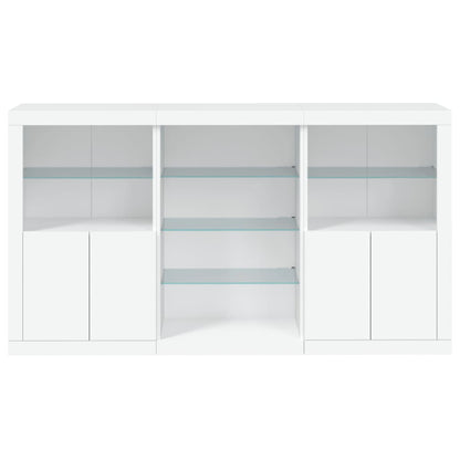 vidaXL Sideboard with LED Lights White 181.5x37x100 cm 6