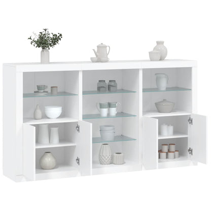vidaXL Sideboard with LED Lights White 181.5x37x100 cm 1