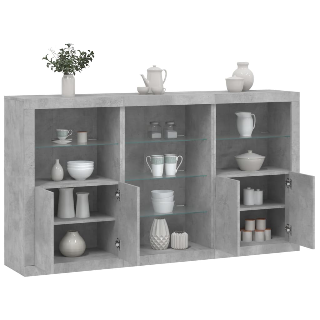 vidaXL Sideboard with LED Lights 181.5x37x100 cm