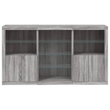 vidaXL Sideboard with LED Lights Grey Sonoma 181,5x37x100 cm 6