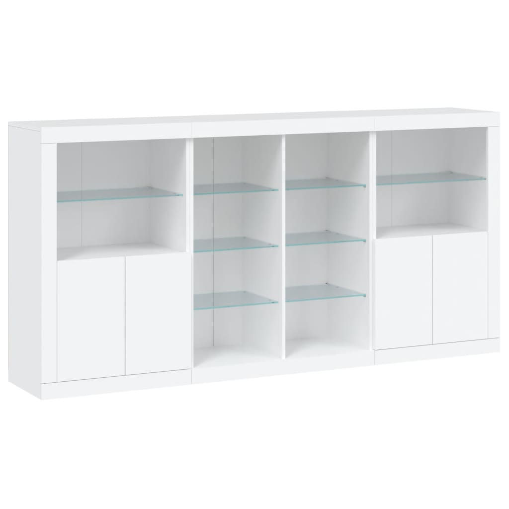 vidaXL Sideboard with LED Lights White 202x37x100 cm 5