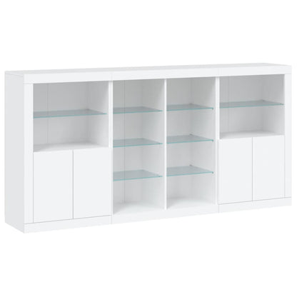 vidaXL Sideboard with LED Lights White 202x37x100 cm 5