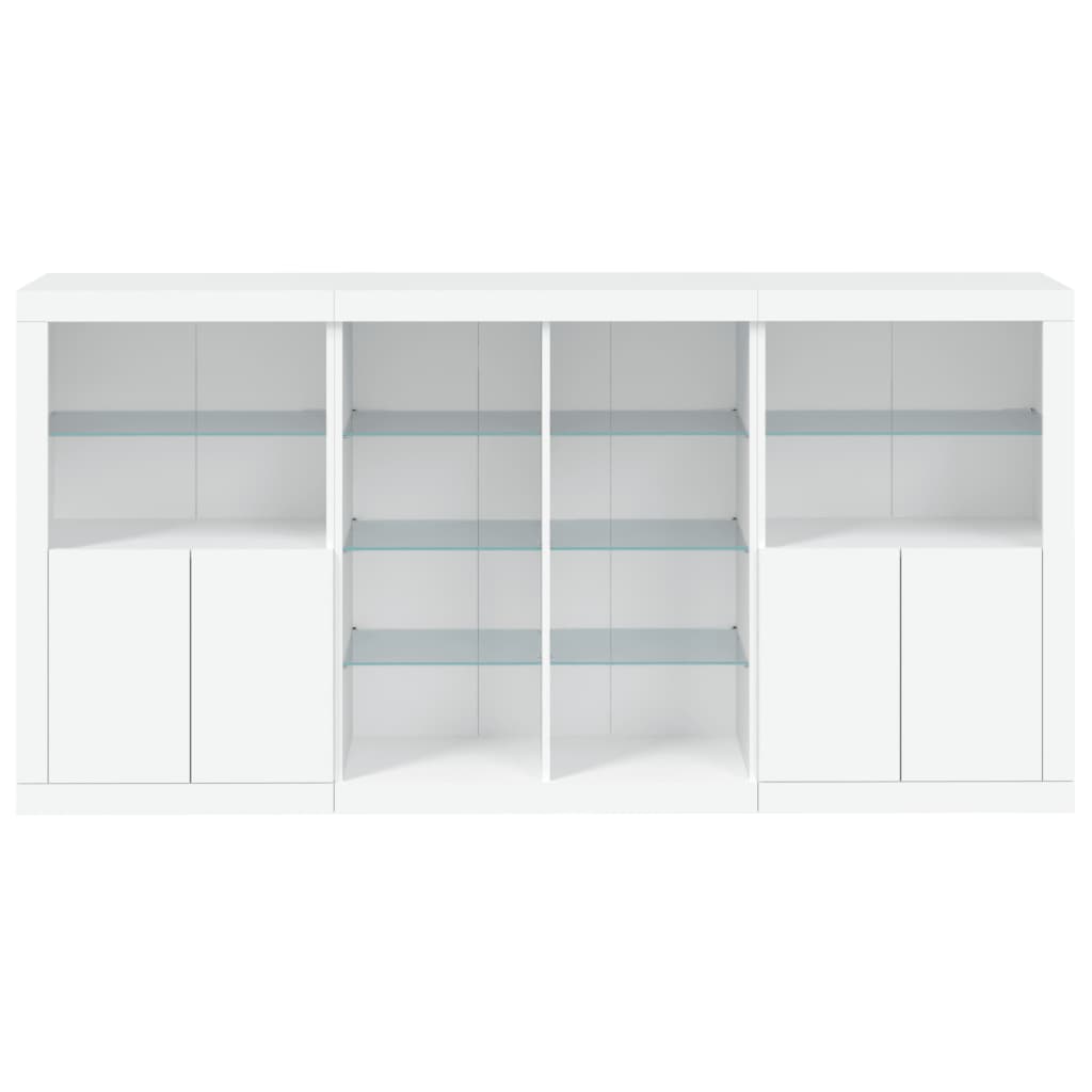 vidaXL Sideboard with LED Lights White 202x37x100 cm 6
