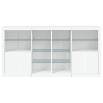 vidaXL Sideboard with LED Lights White 202x37x100 cm 6
