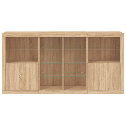 vidaXL Sideboard with LED Lights Sonoma Oak 202x37x100 cm 6