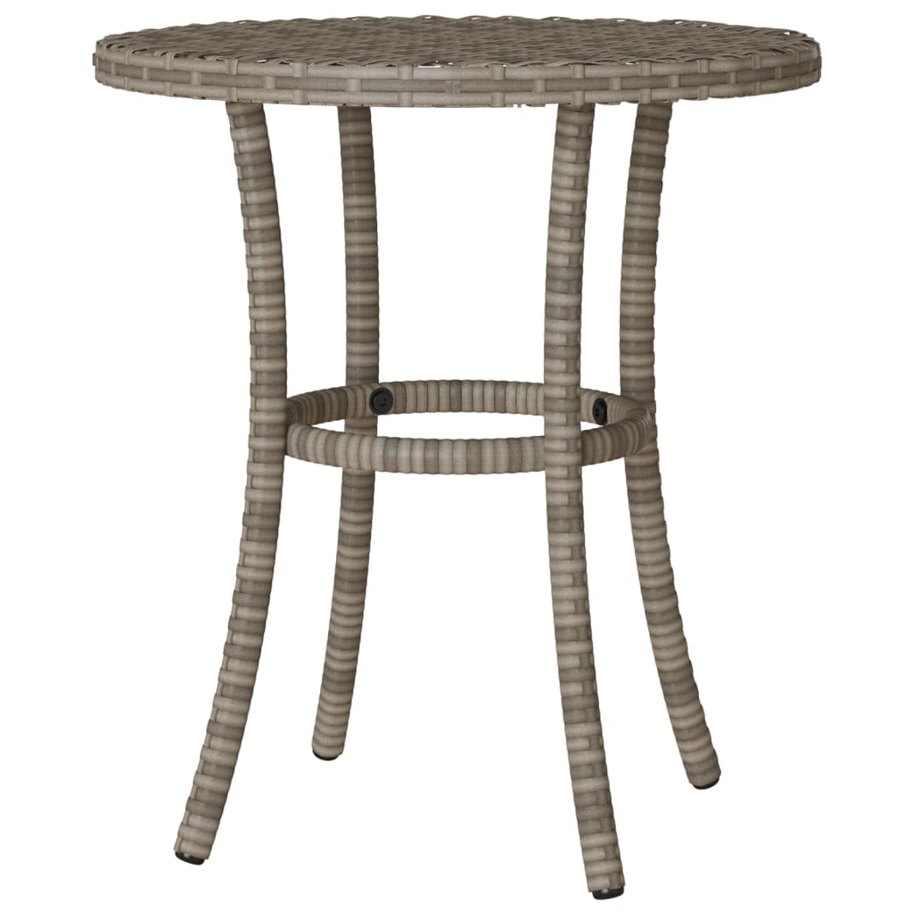 vidaXL 3 Piece Bistro Set with Cushions Grey Poly Rattan 6