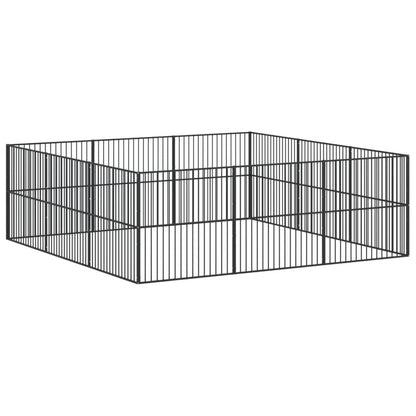 Dog Playpen 4 Panel Black Galvanised Steel 300 cm 300 cm