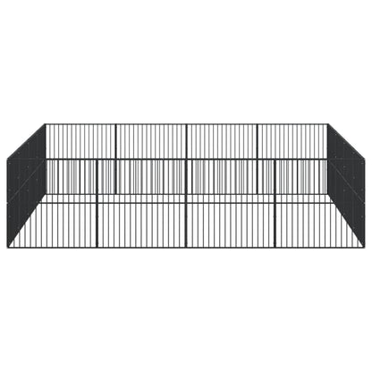 vidaXL Dog Playpen 16 Panels Black Galvanised Steel 4