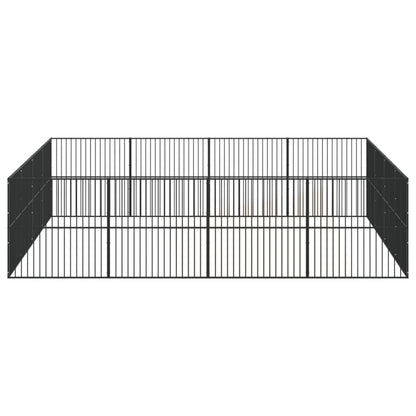 vidaXL Dog Playpen 16 Panels Black Galvanised Steel 6