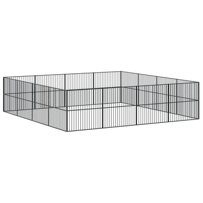 vidaXL Dog Playpen 16 Panels Black Galvanised Steel 5