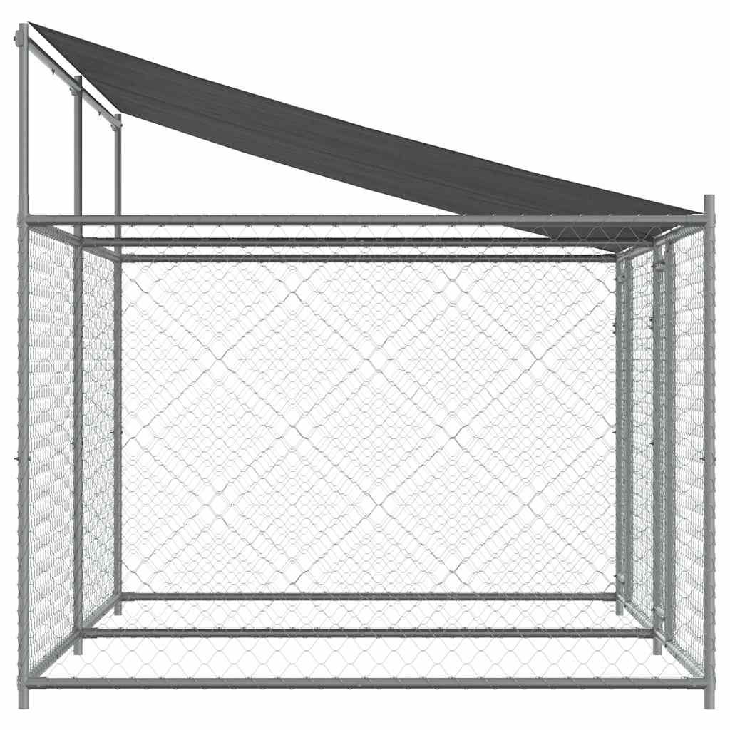 vidaXL Dog Cage with Roof and Doors Grey 4x2x2 m Galvanised Steel 5