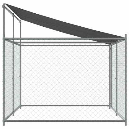vidaXL Dog Cage with Roof and Door Grey 4x2x2 m Galvanised Steel 5