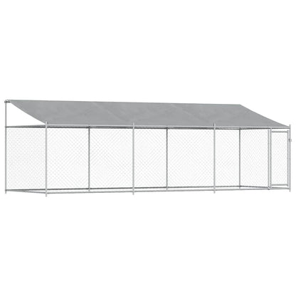 vidaXL Dog Cage with Roof and Door Grey 6x2x2 m Galvanised Steel 2