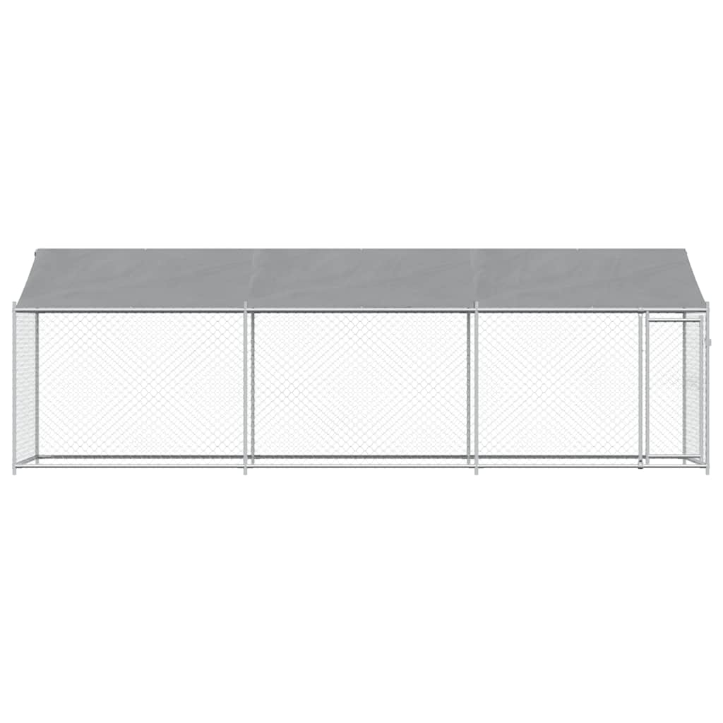 vidaXL Dog Cage with Roof and Door Grey 6x2x2 m Galvanised Steel 4