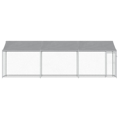 vidaXL Dog Cage with Roof and Door Grey 6x2x2 m Galvanised Steel 4