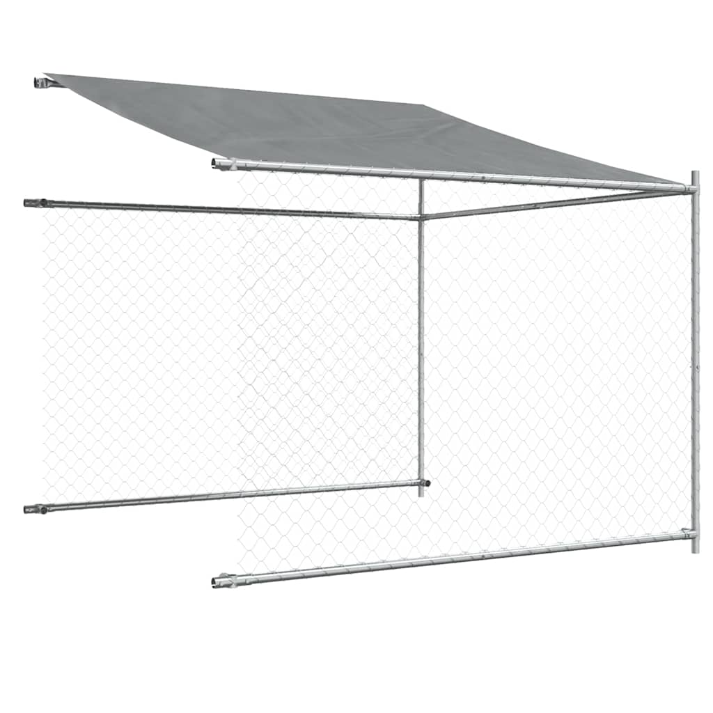 vidaXL Dog Cage with Roof and Door Grey 6x2x2 m Galvanised Steel 5