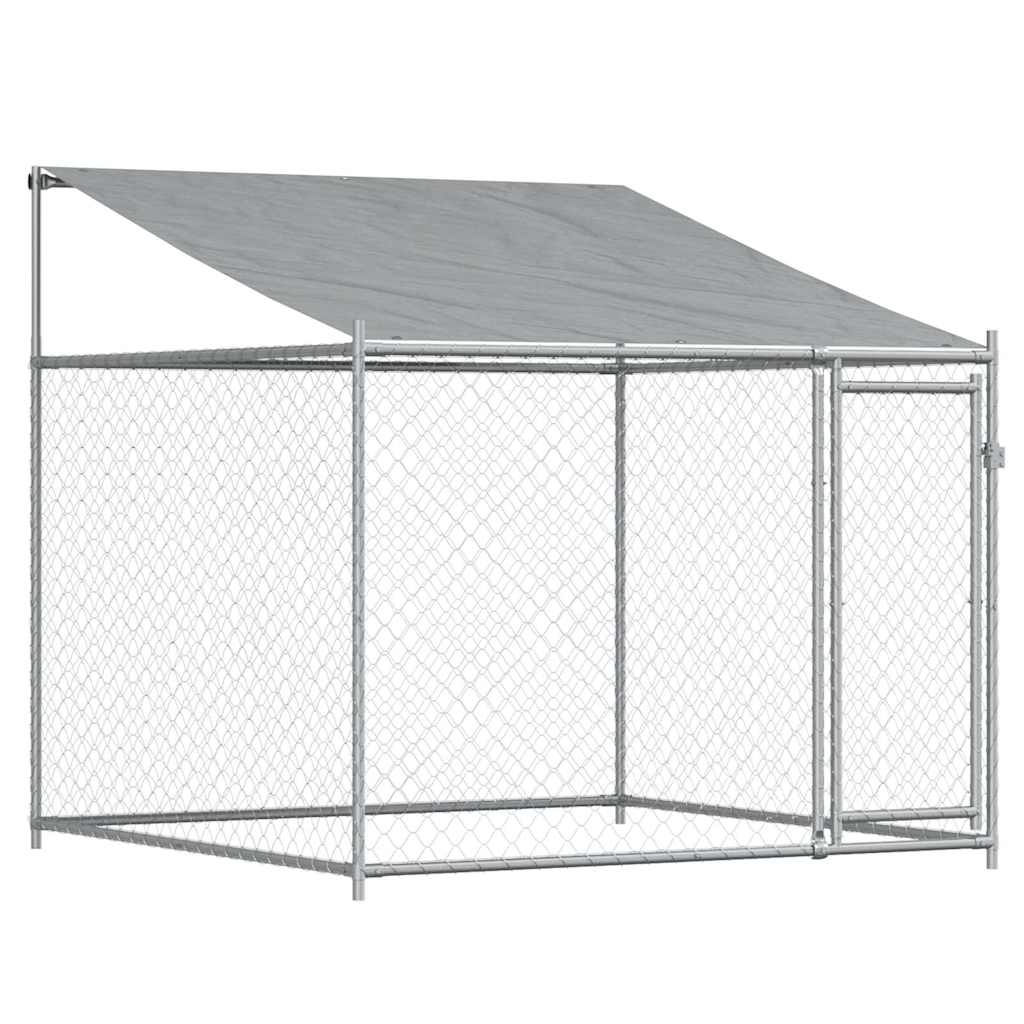 vidaXL Dog Cage with Roof and Door Grey 6x2x2 m Galvanised Steel 6