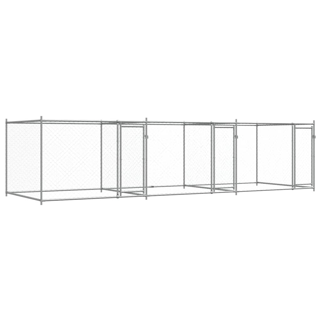 vidaXL Dog Cage with Doors Grey 6x2x1.5 m Galvanised Steel 2