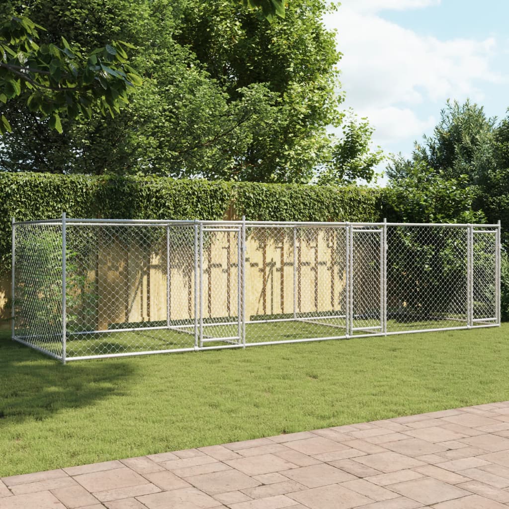 vidaXL Dog Cage with Doors Grey 6x2x1.5 m Galvanised Steel 3