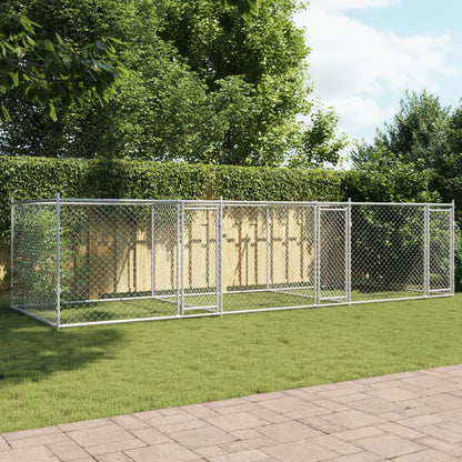 vidaXL Dog Cage with Doors Grey 6x2x1.5 m Galvanised Steel 3