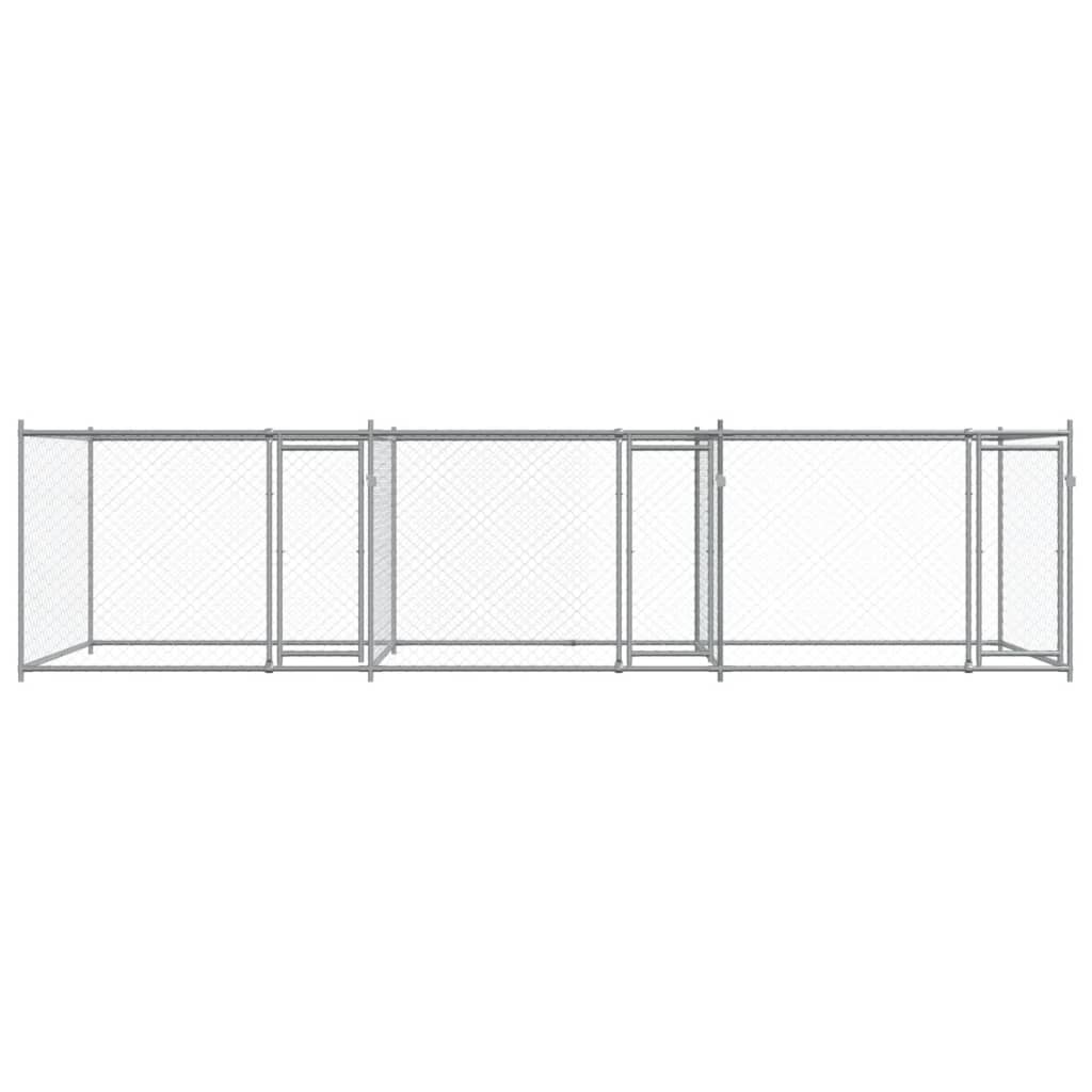 vidaXL Dog Cage with Doors Grey 6x2x1.5 m Galvanised Steel 4