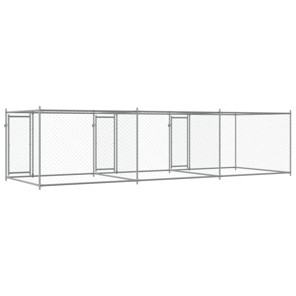 vidaXL Dog Cage with Doors Grey 6x2x1.5 m Galvanised Steel 6