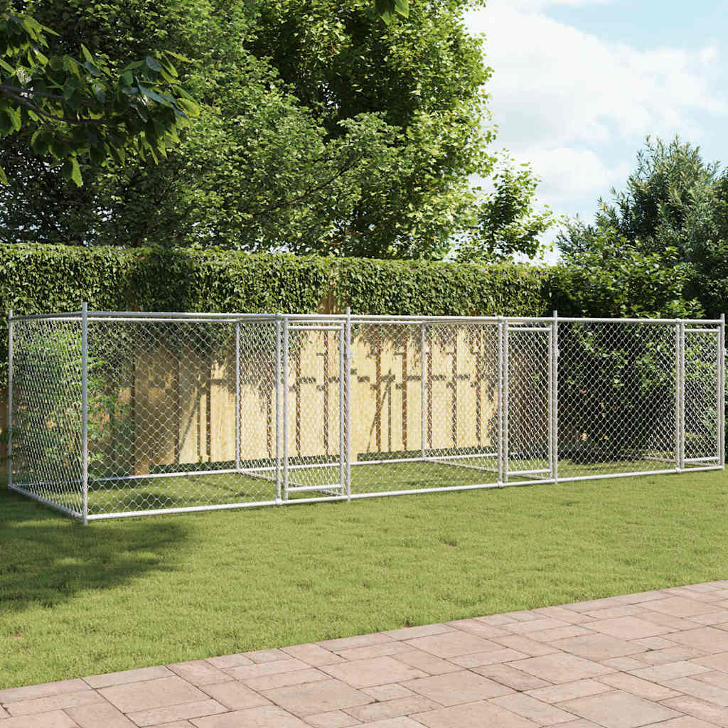 vidaXL Dog Cage with Doors Grey 6x2x1.5 m Galvanised Steel 1