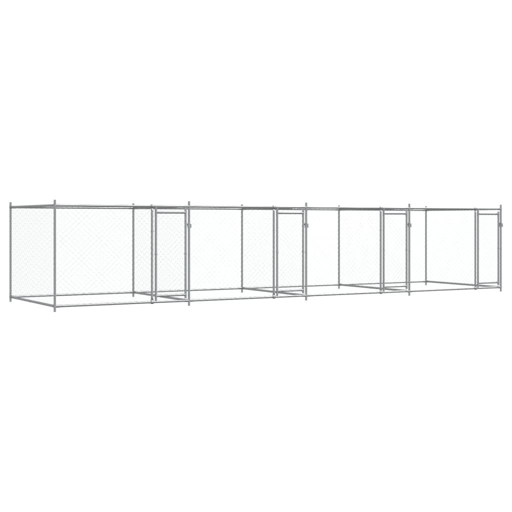 vidaXL Dog Cage with Doors Grey 8x2x1,5 m Galvanised Steel 2