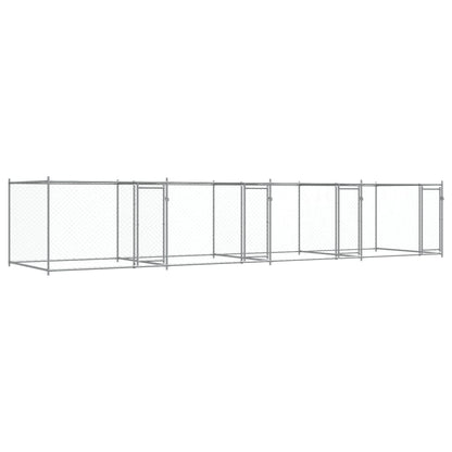 vidaXL Dog Cage with Doors Grey 8x2x1,5 m Galvanised Steel 2