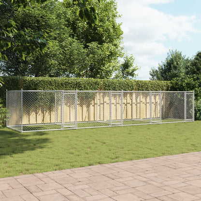 vidaXL Dog Cage with Doors Grey 8x2x1,5 m Galvanised Steel 3