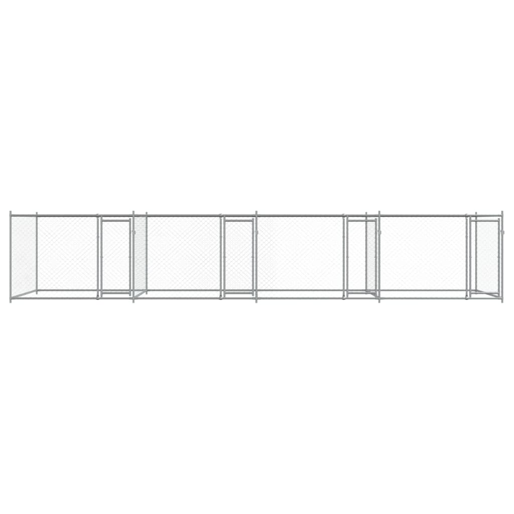 vidaXL Dog Cage with Doors Grey 8x2x1,5 m Galvanised Steel 4