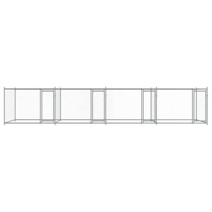 vidaXL Dog Cage with Doors Grey 8x2x1,5 m Galvanised Steel 4