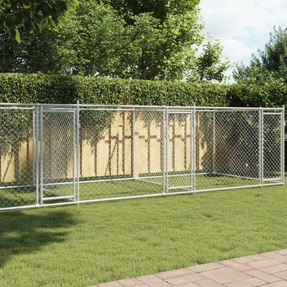 vidaXL Dog Cage with Doors Grey 8x2x1,5 m Galvanised Steel 1